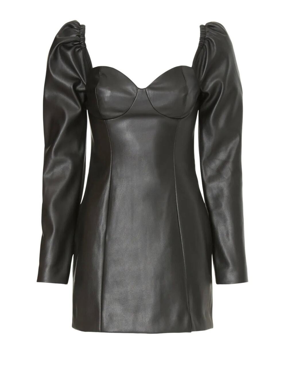 Louna Faux Leather Mini Dress Black Size Large